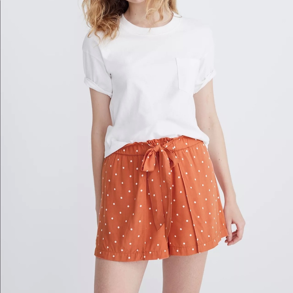 Madewell Drapey Polka Dot Pull-On Shorts Size XS